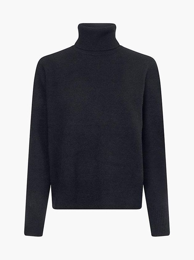 Calvin Klein USA Recycled Wool Roll Neck Jumper Womens Sweater Black 0258763-NY